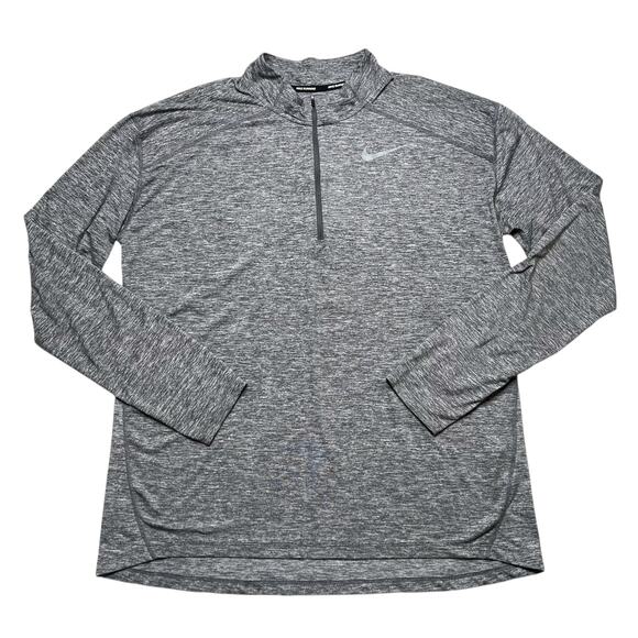 NIKE RUNNING DRI-FIT Shirt Men's XL Athleisure Thumb Holes Gray 1/4 Quarter Zip - Picture 1 of 9